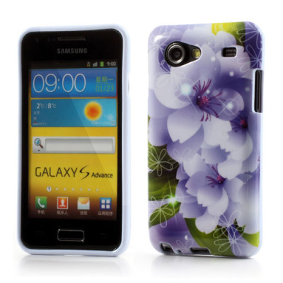 Силиконови гърбове Силиконови гърбове за Samsung Силиконов гръб ТПУ за Samsung Galaxy S Advance I9070 сини цветя